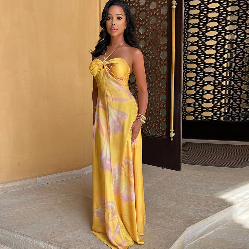 Madi | Women’s flowy maxi dress with elegant drape and full-length silhouette