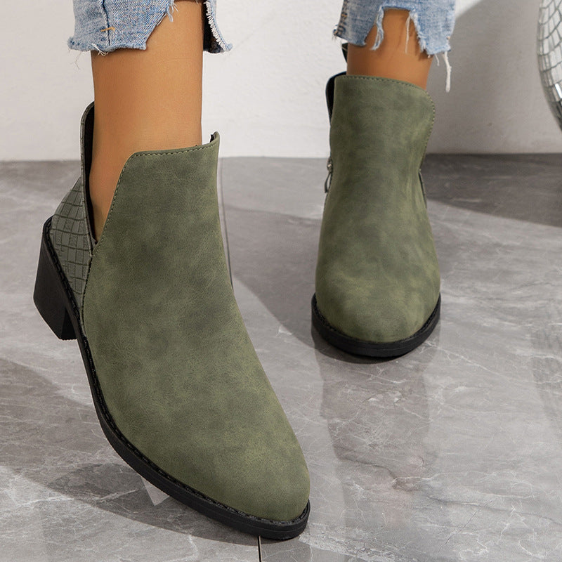 Leslie | Women’s ankle boots with block heel, side zipper and sleek silhouette