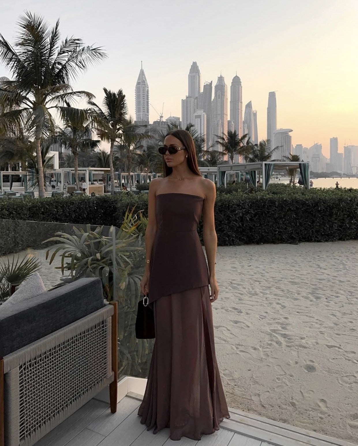 Val | Women’s maxi dress with strapless neckline