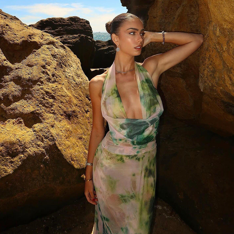 Lyra | Women’s backless halter maxi dress