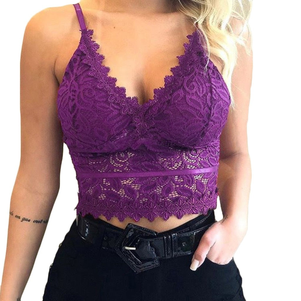 Matilda | Mesh sleeveless crop top with v-neck for women