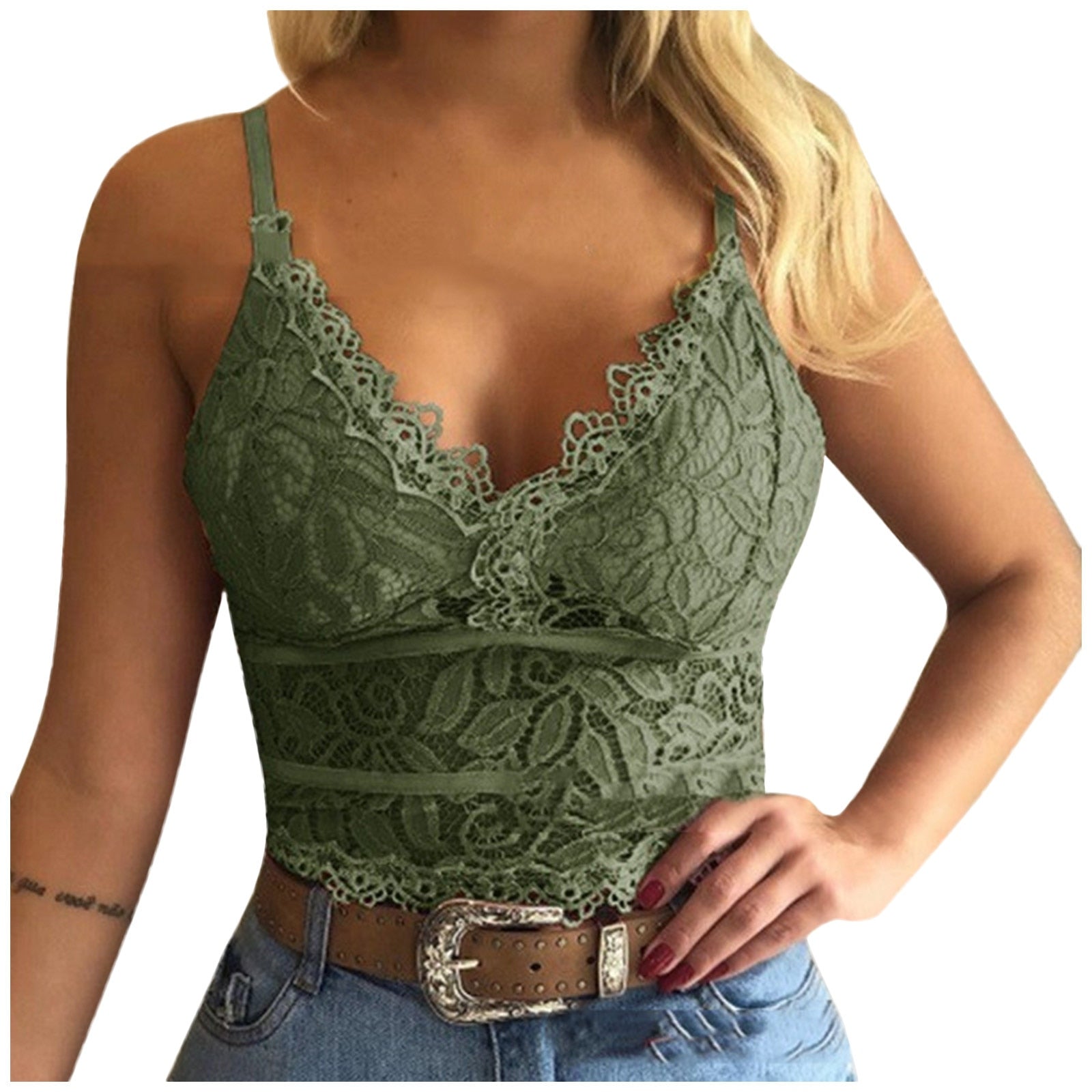 Matilda | Mesh sleeveless crop top with v-neck for women