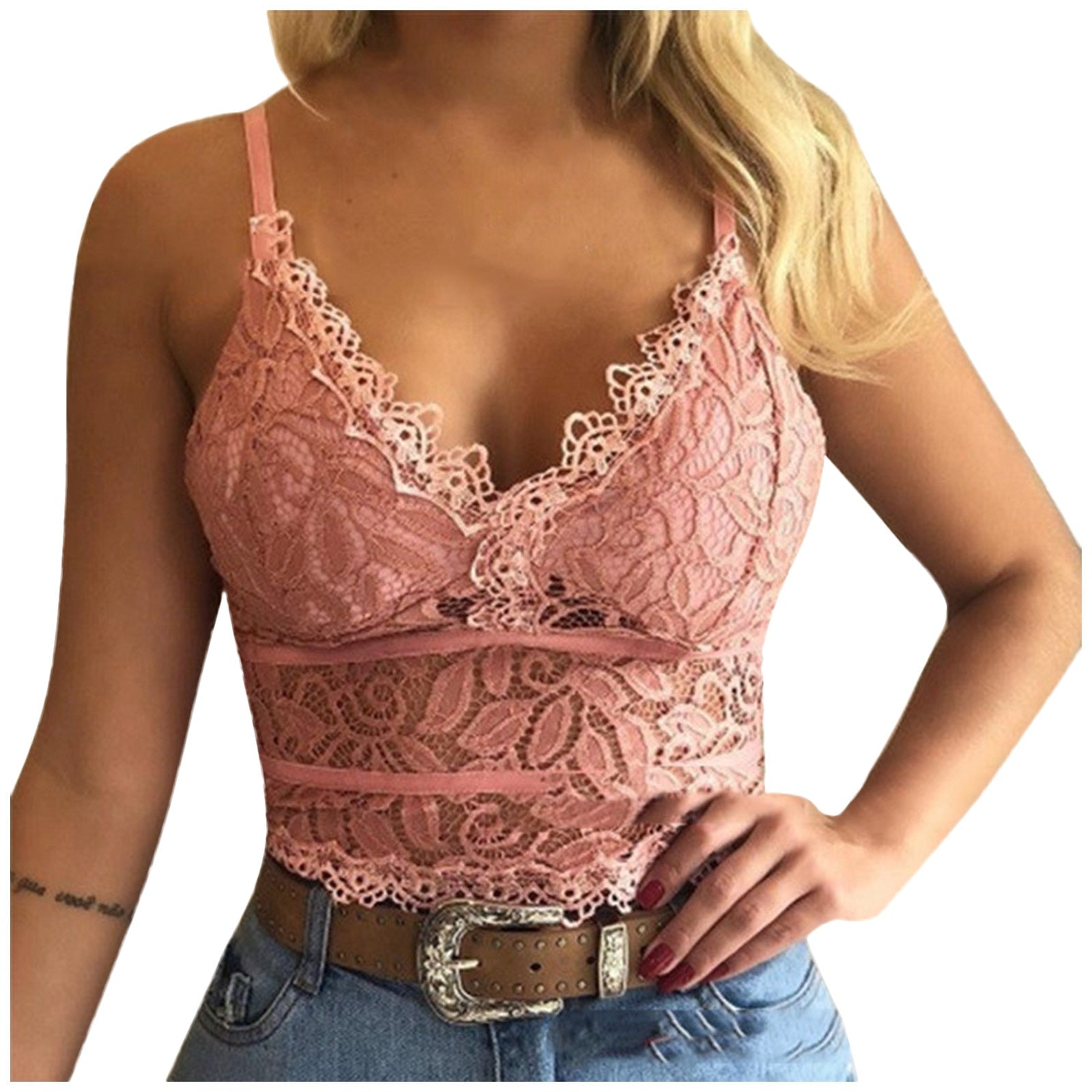 Matilda | Mesh sleeveless crop top with v-neck for women
