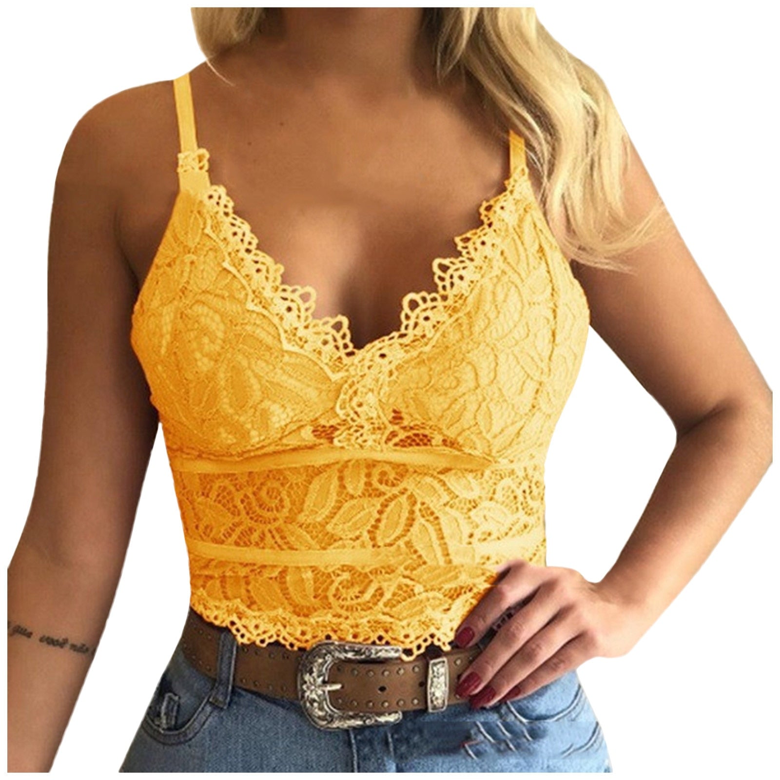 Matilda | Mesh sleeveless crop top with v-neck for women