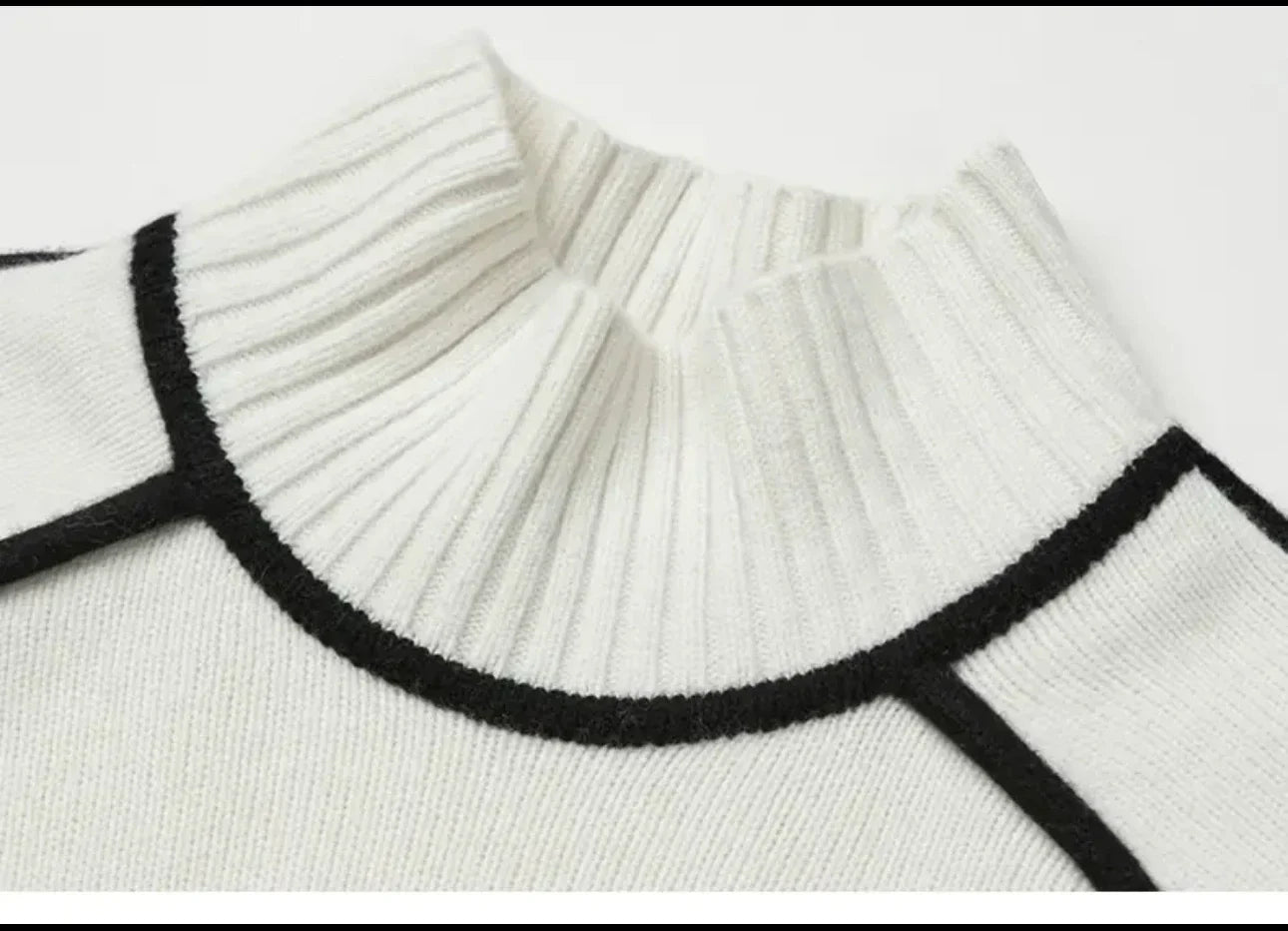 Elano | Turtleneck sweater with contrasting seams