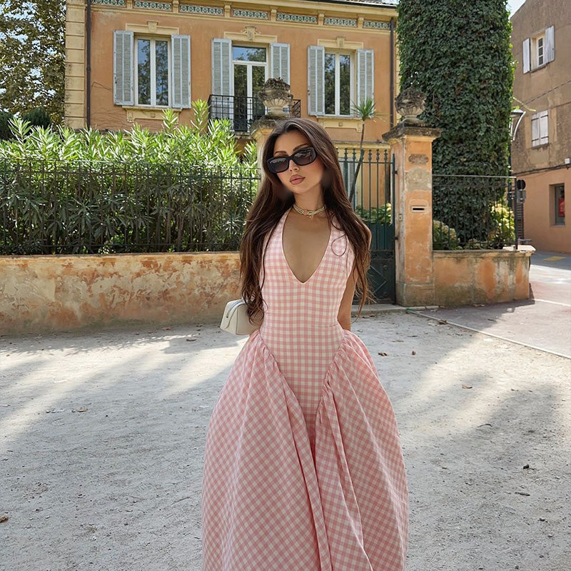 Anastasia | Women’s plaid print midi dress