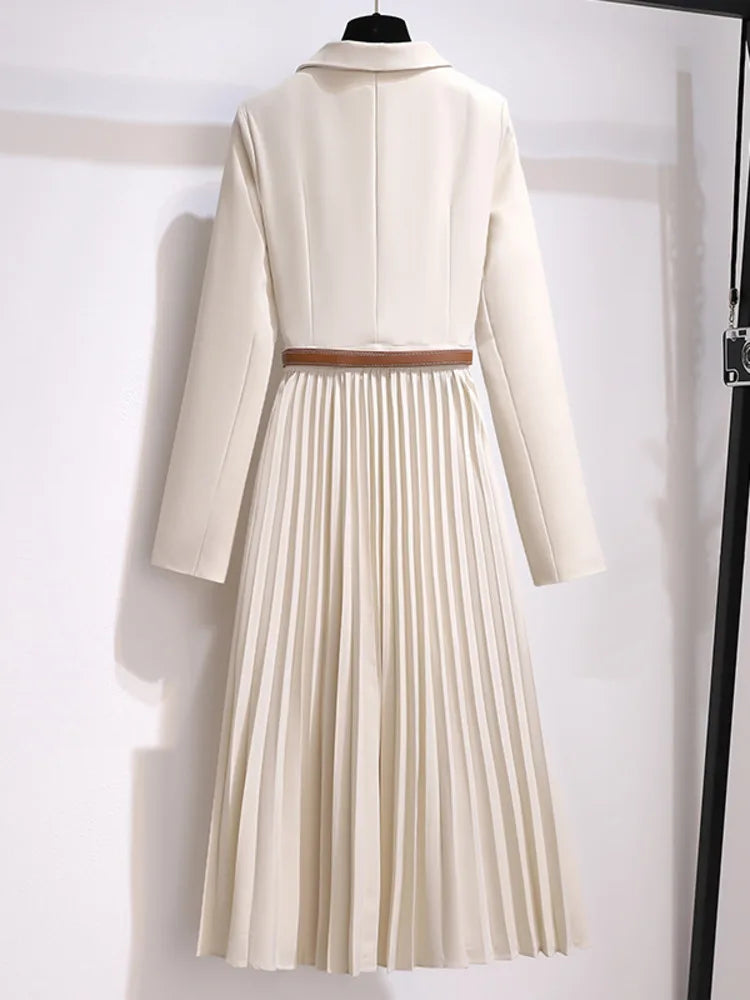 Rory | Pleated belted blazer dress