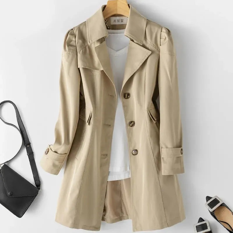 Bella | Midi elegant plain trench coat