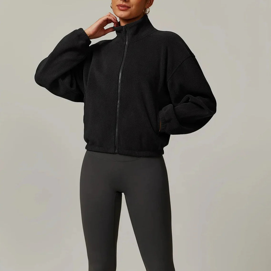 Belan | Women’s fleece jacket with stand collar and full-zip closure