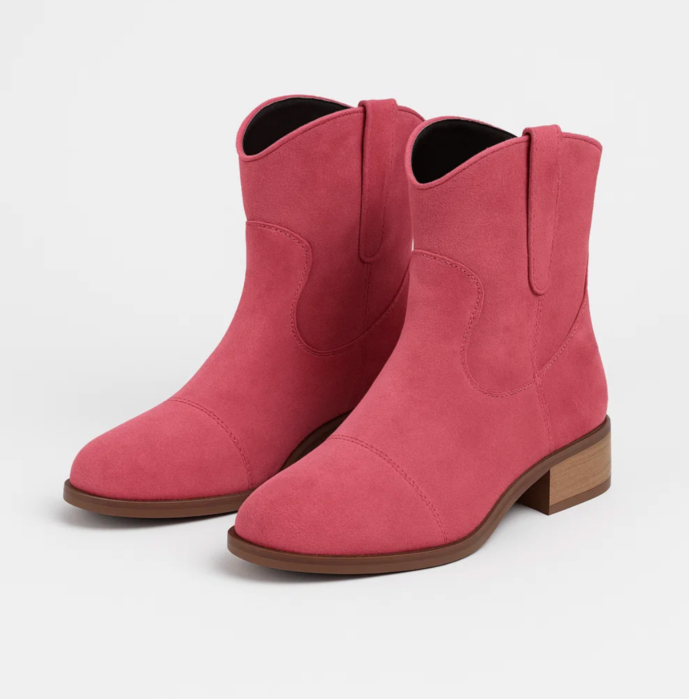 Sienna | Women’s western ankle boots with curved silhouette and low heel
