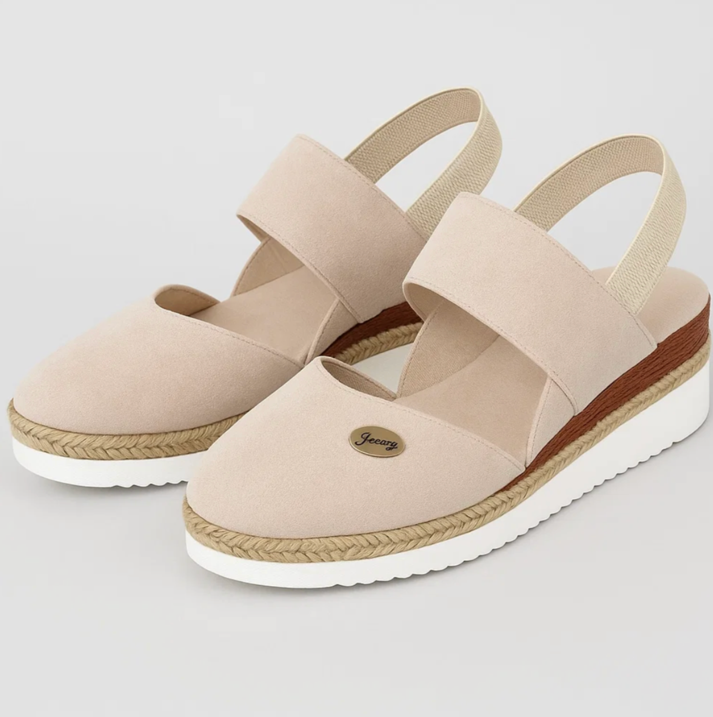 Elira | Wedge sandals with elastic straps and contrast sole