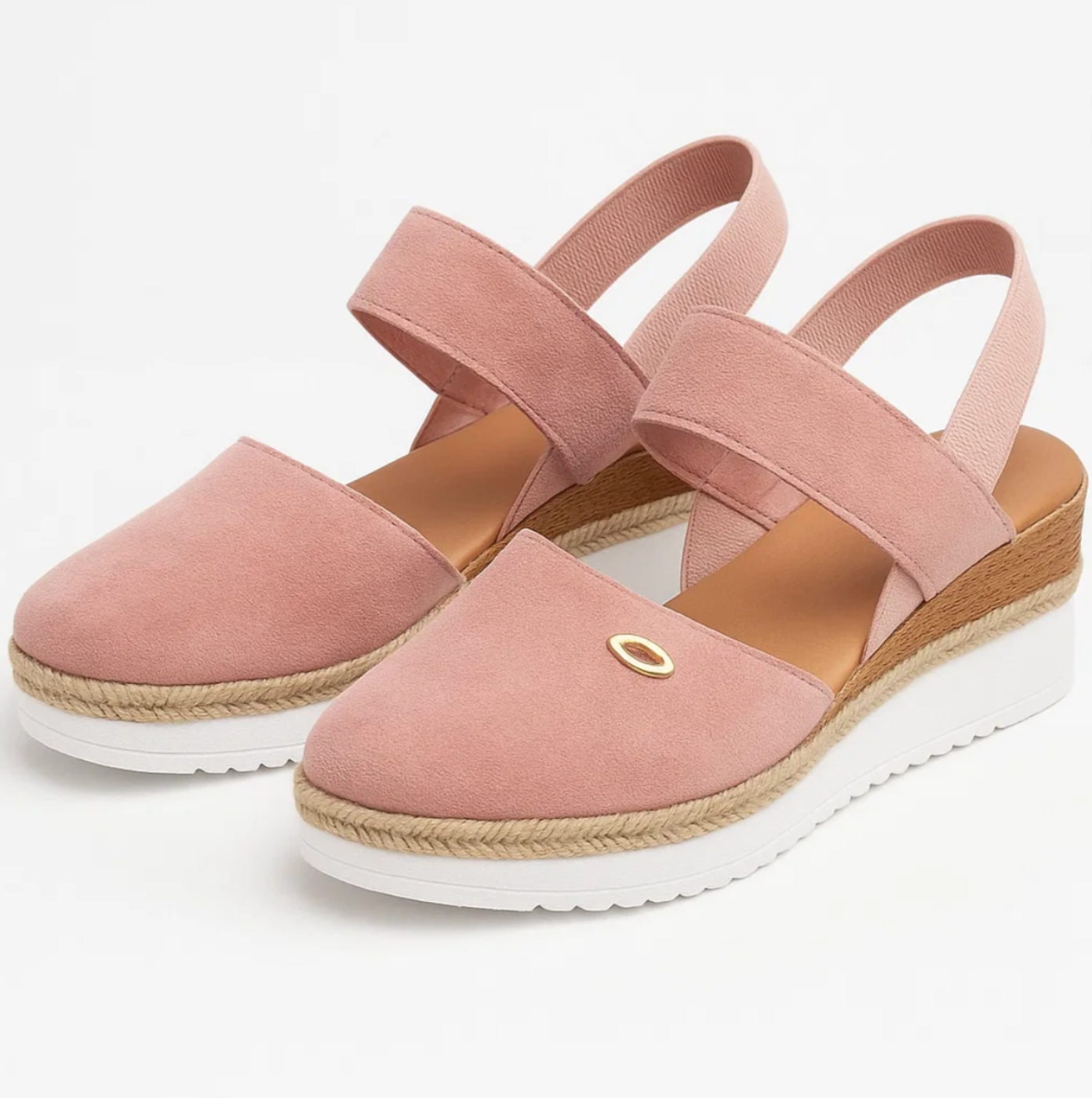 Elira | Wedge sandals with elastic straps and contrast sole