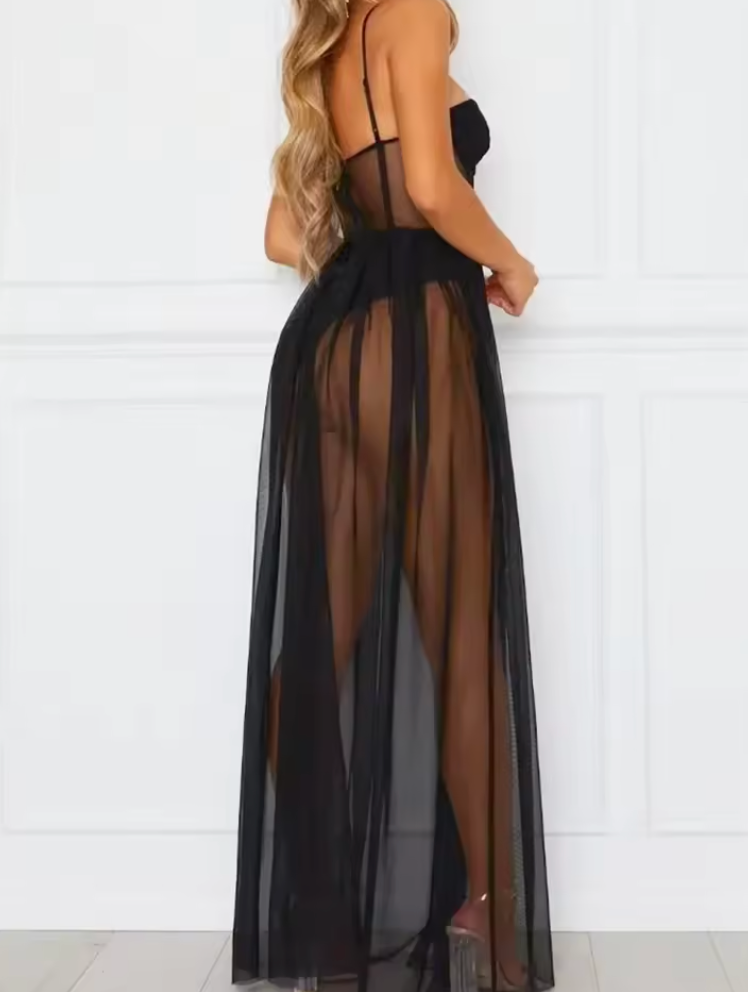 Marlowe | Sheer strapless maxi dress