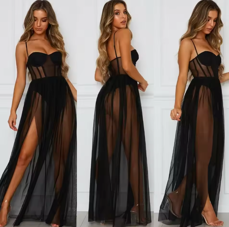 Marlowe | Sheer strapless maxi dress
