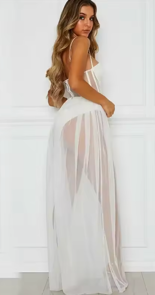 Marlowe | Sheer strapless maxi dress