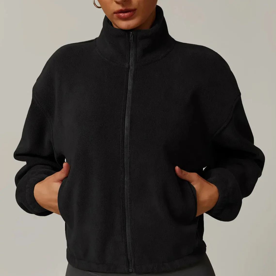 Belan | Women’s fleece jacket with stand collar and full-zip closure