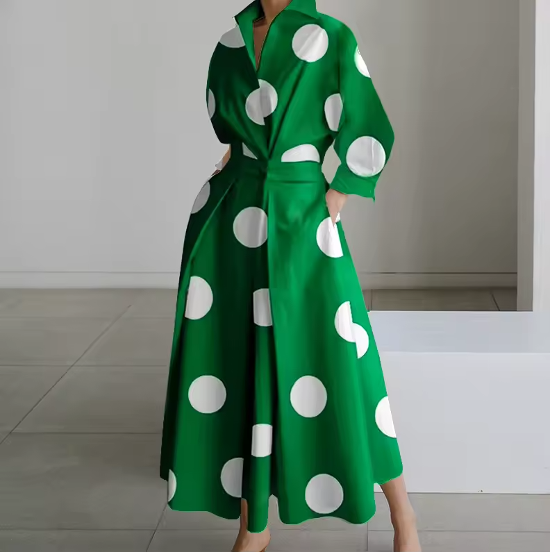 Estelle | Collared shirt maxi dress with cinched waist