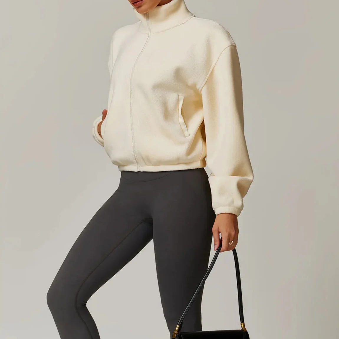 Belan | Women’s fleece jacket with stand collar and full-zip closure