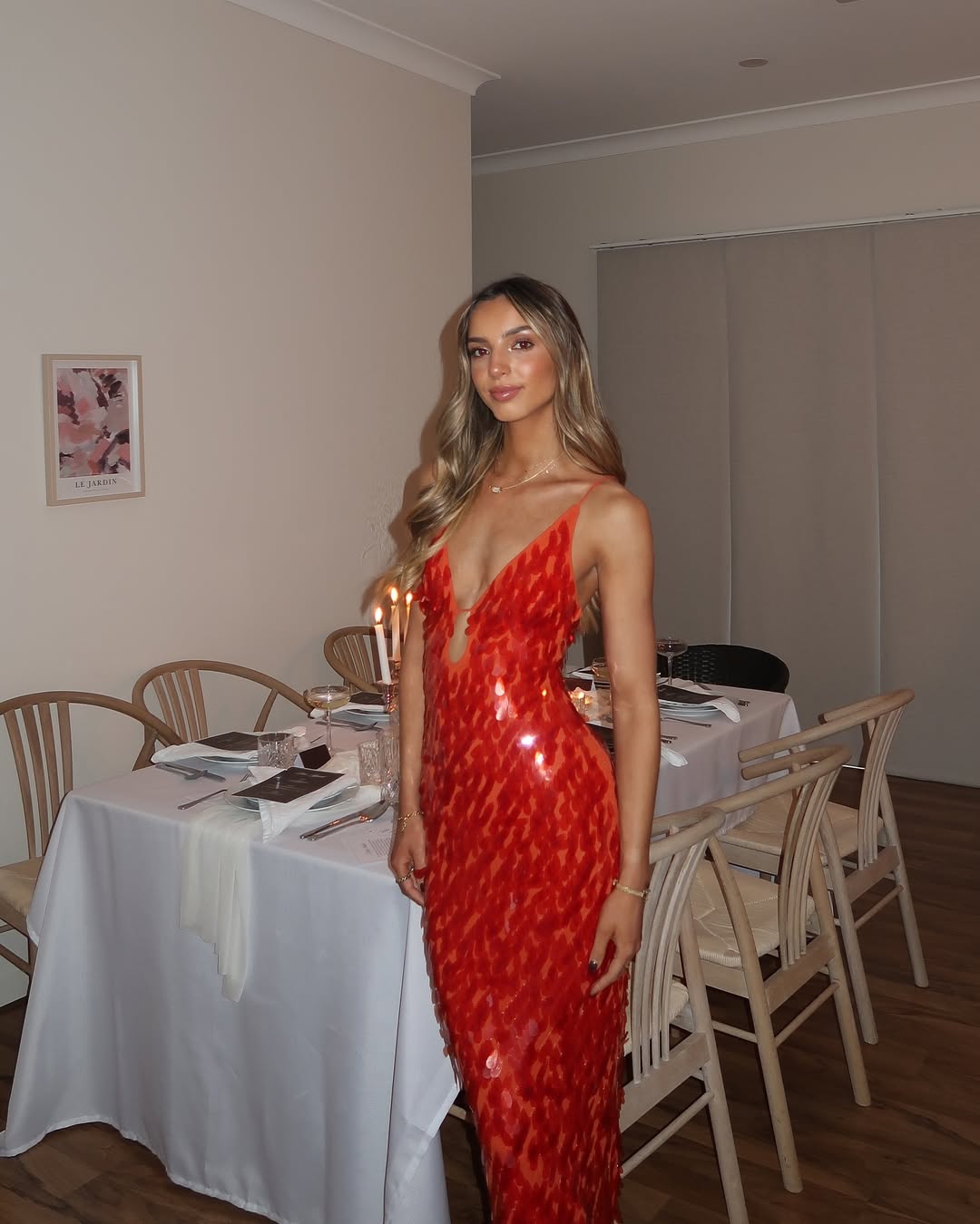 Maya | Women’s sequin maxi dress with mermaid silhouette and v-neckline