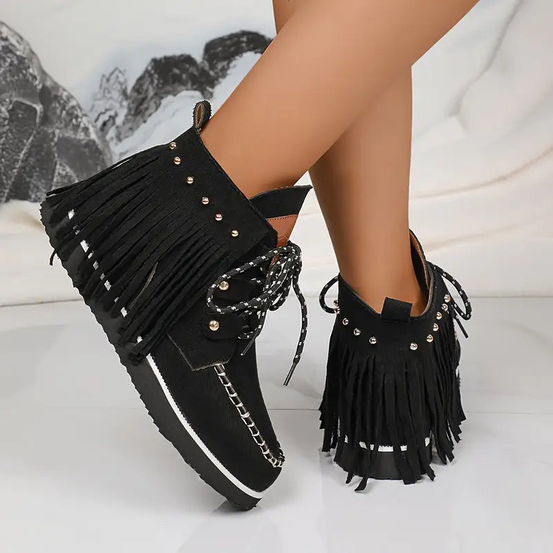 Alba | Casual lace-up tassel boots