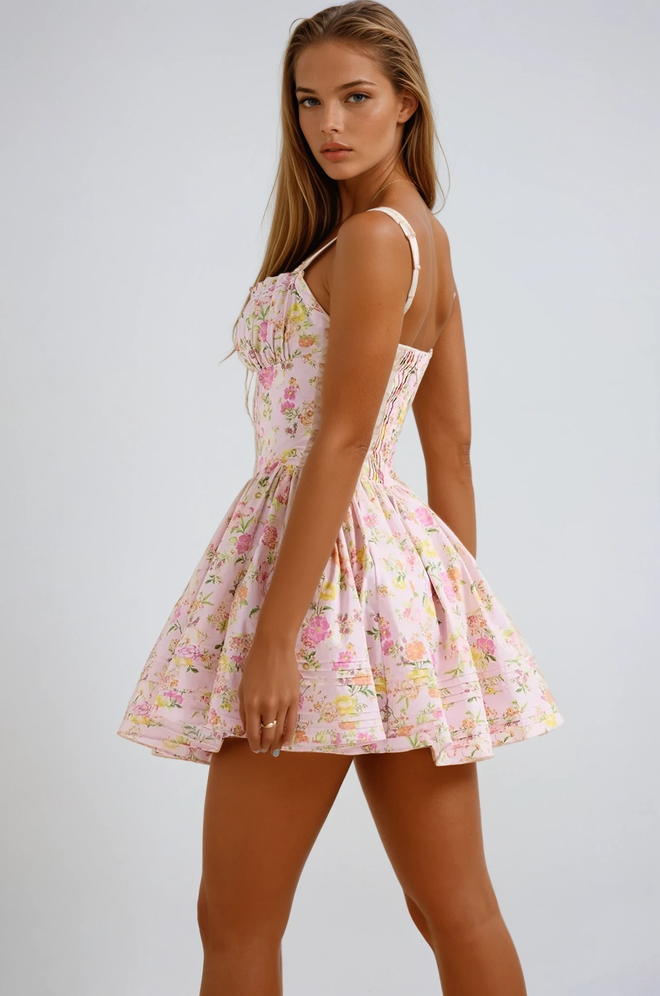 Bindi | Women’s corset mini dress with floral print