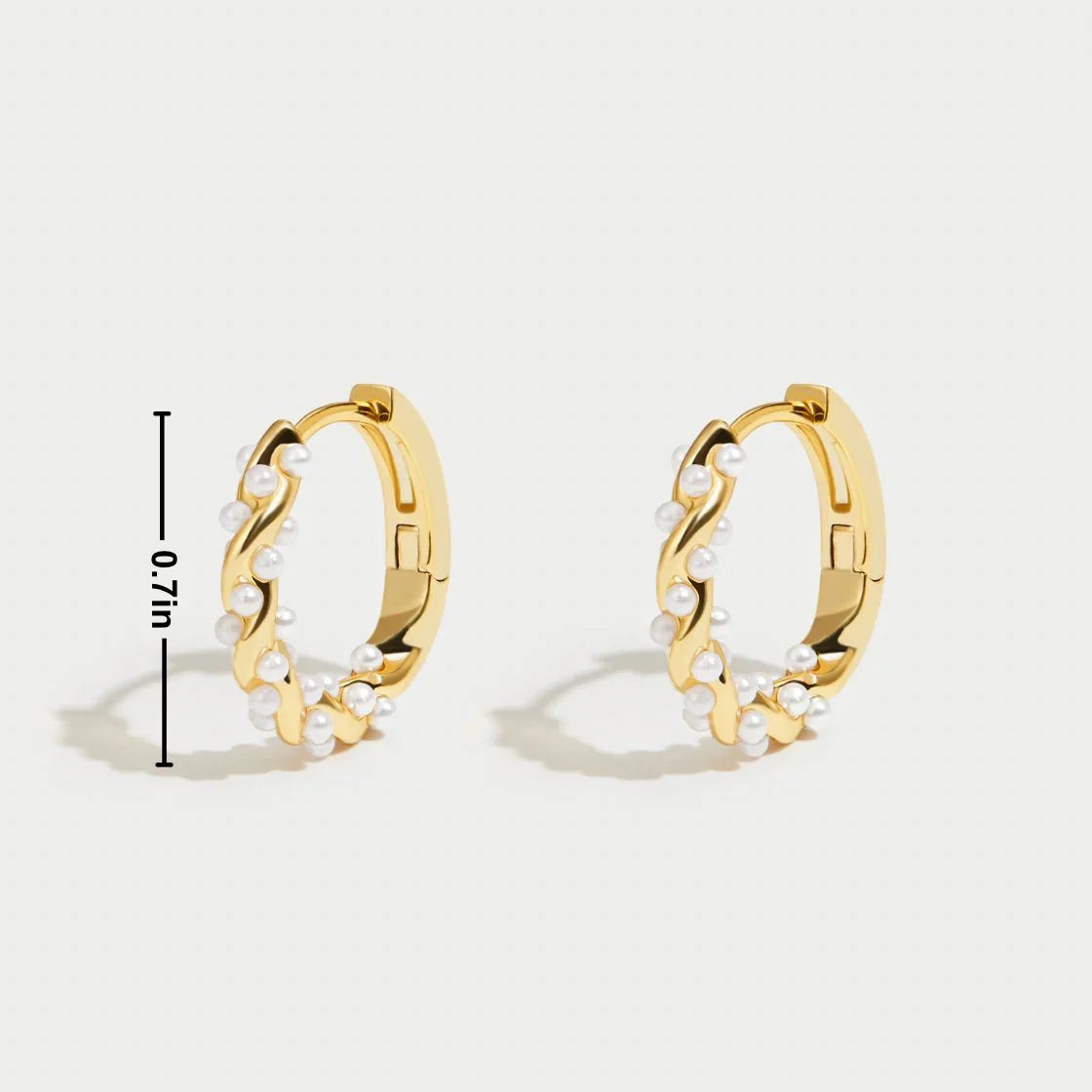 Chelsea | Elegant pearl accent gold hoop earrings