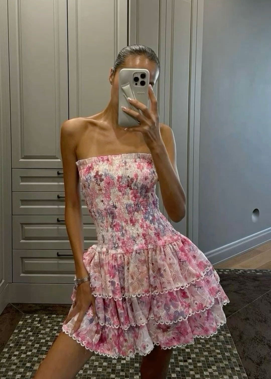 Precy | Women’s strapless floral dress
