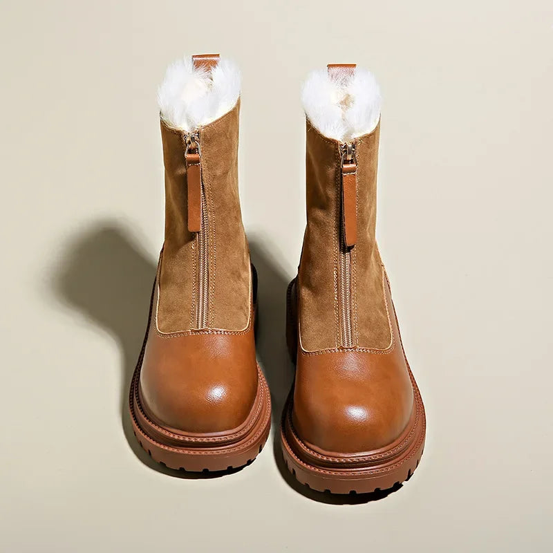 Berlin | Mid-cut fur plain boots