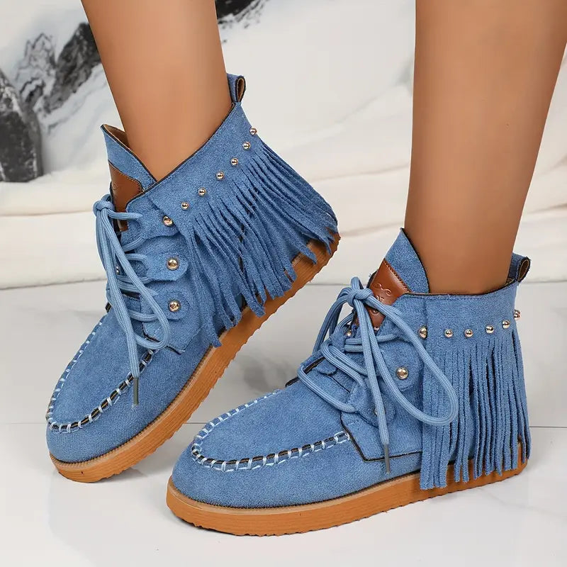 Alba | Casual lace-up tassel boots