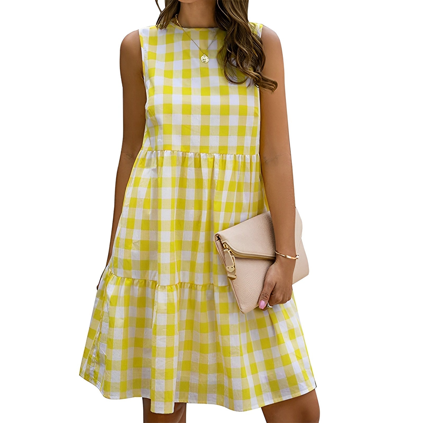 Zoey | Women’s summer dress with vichy check pattern and flared skirt