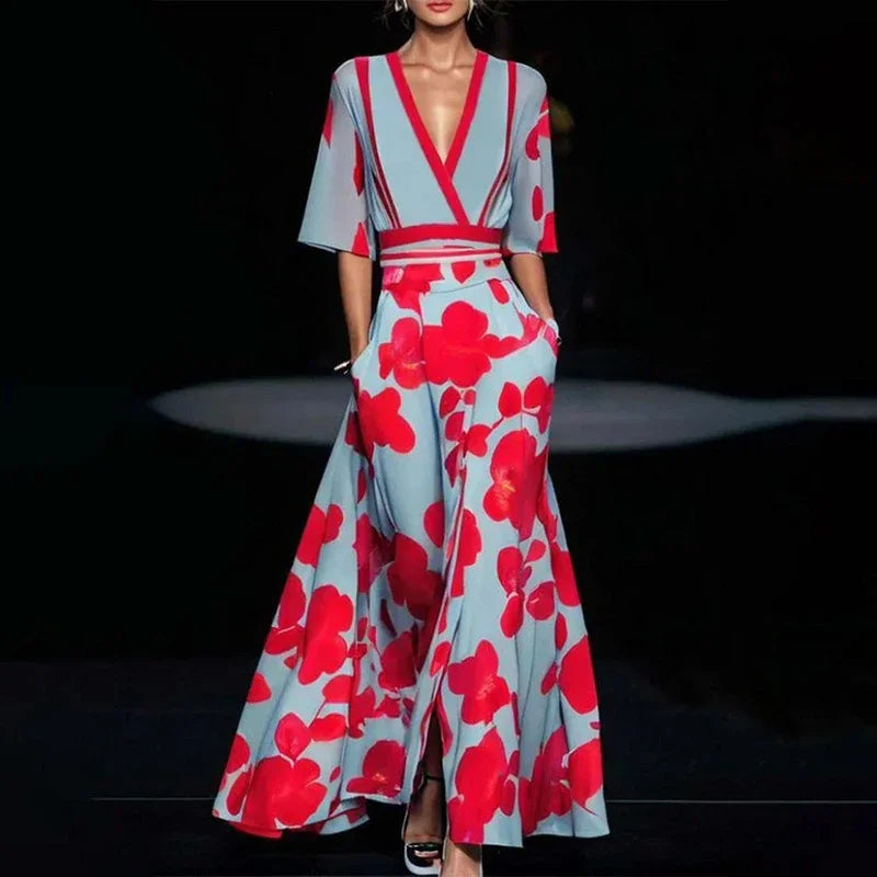 Cassidy | Elegant floral print maxi dress