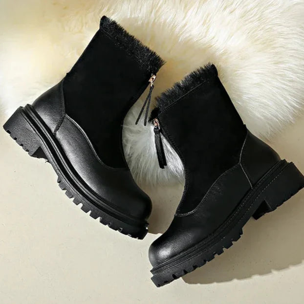 Berlin | Mid-cut fur plain boots