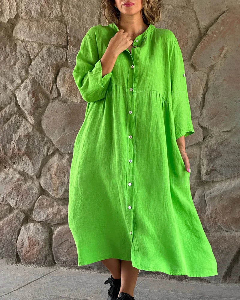 Jen | Women’s summer dress with v-neckline and relaxed cut