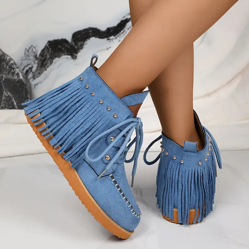 Alba | Casual lace-up tassel boots