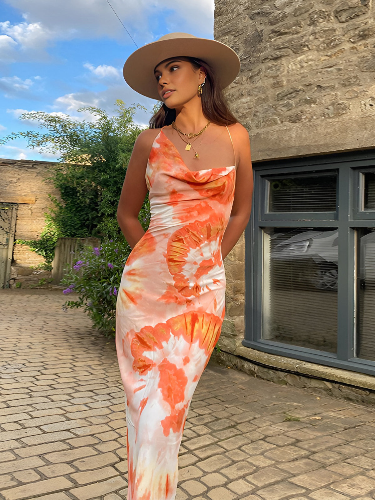 Gail | Women’s tropical floral maxi dress with flowing silhouette