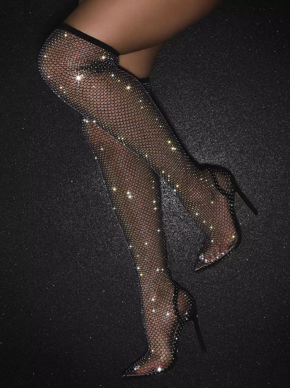 Celina | Women’s rhinestone and mesh pointed heels