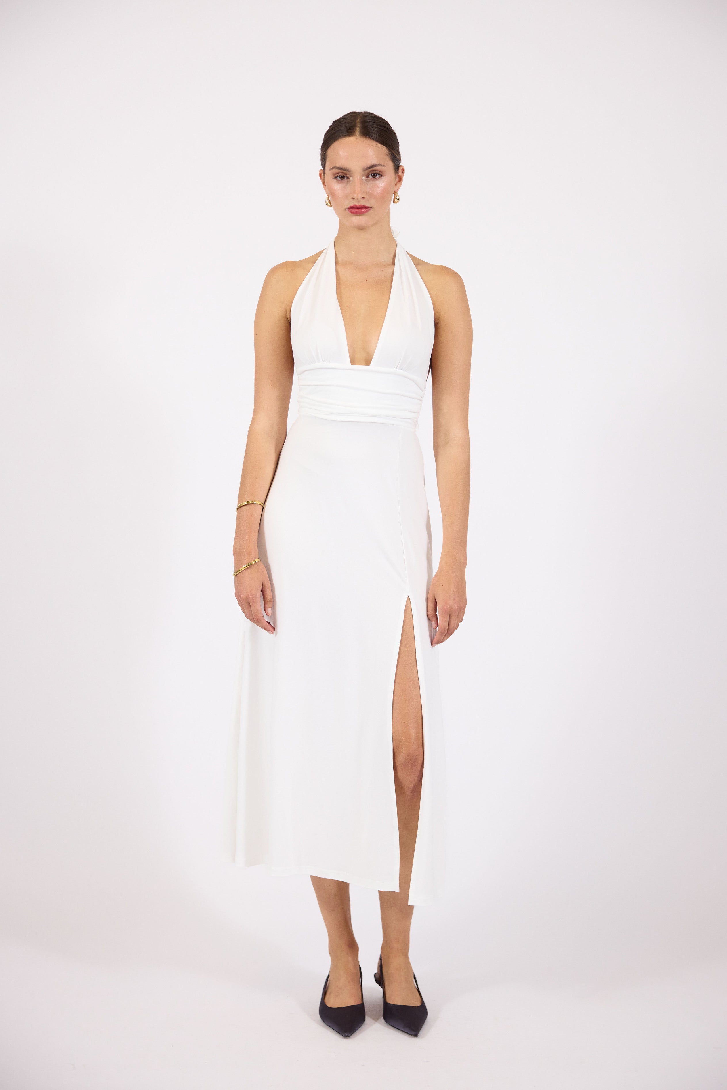 Rowan | Women’s halter maxi dress with side slit