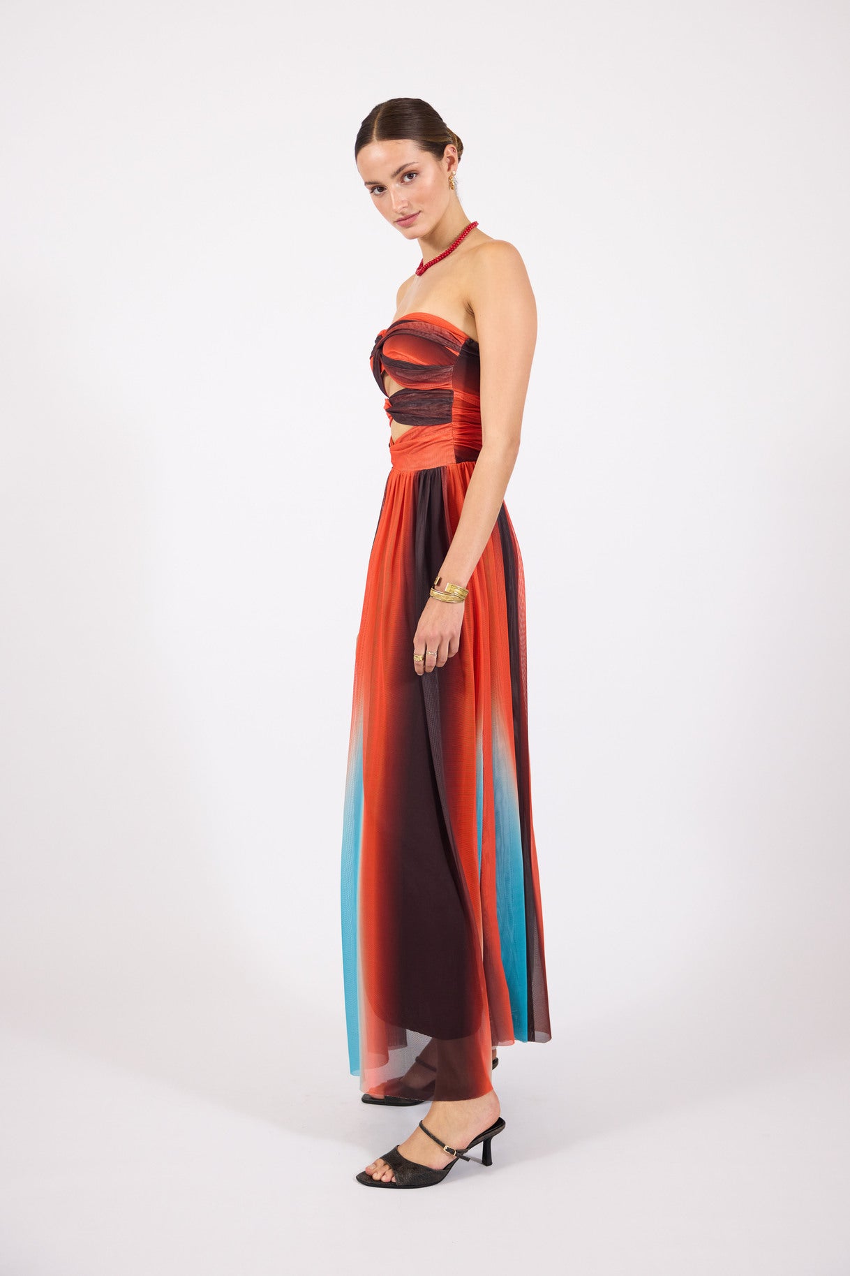 Imogen | Women’s strapless maxi dress with cutout bodice and gradient design