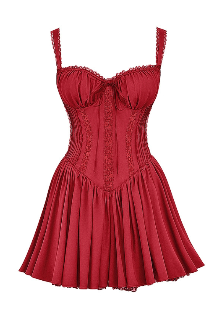 Rosella | Women’s sleeveless lace mini dress with sweetheart neckline