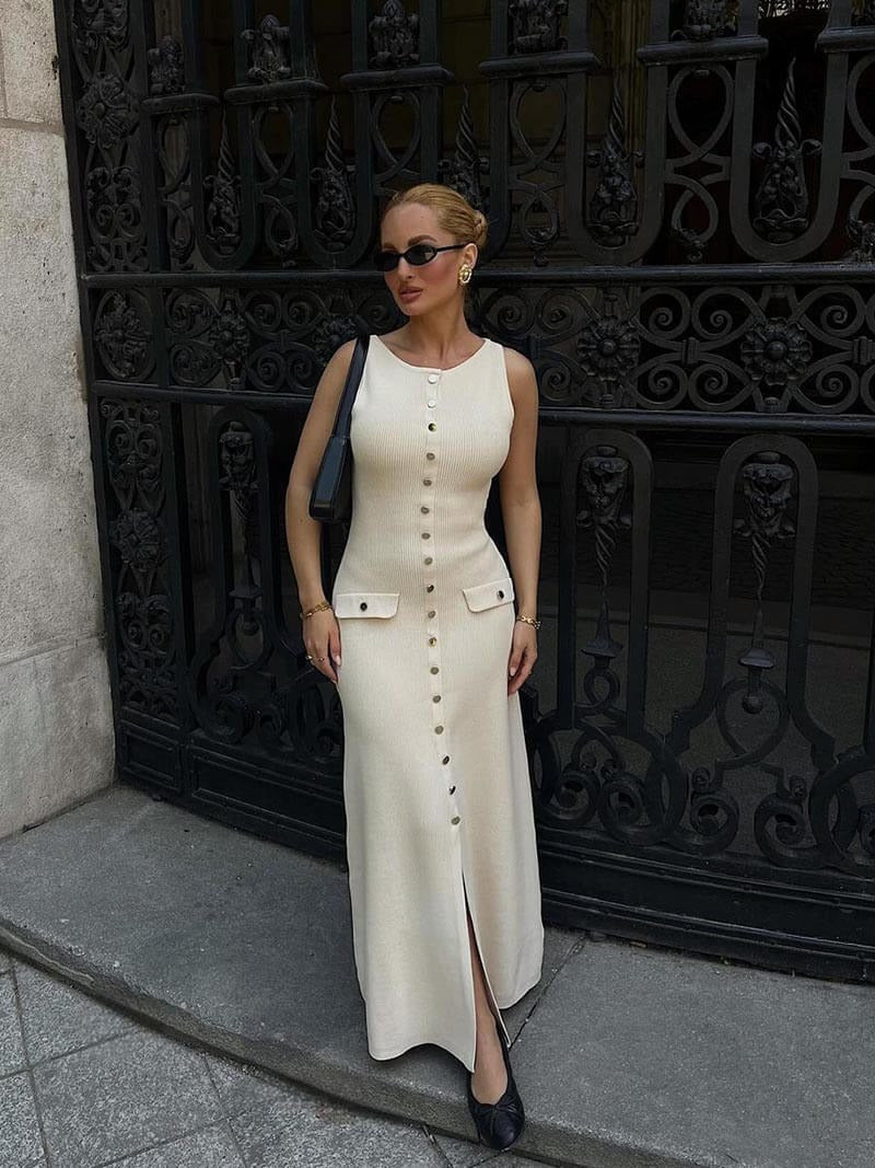 Avril | Women’s sleeveless knit maxi dress