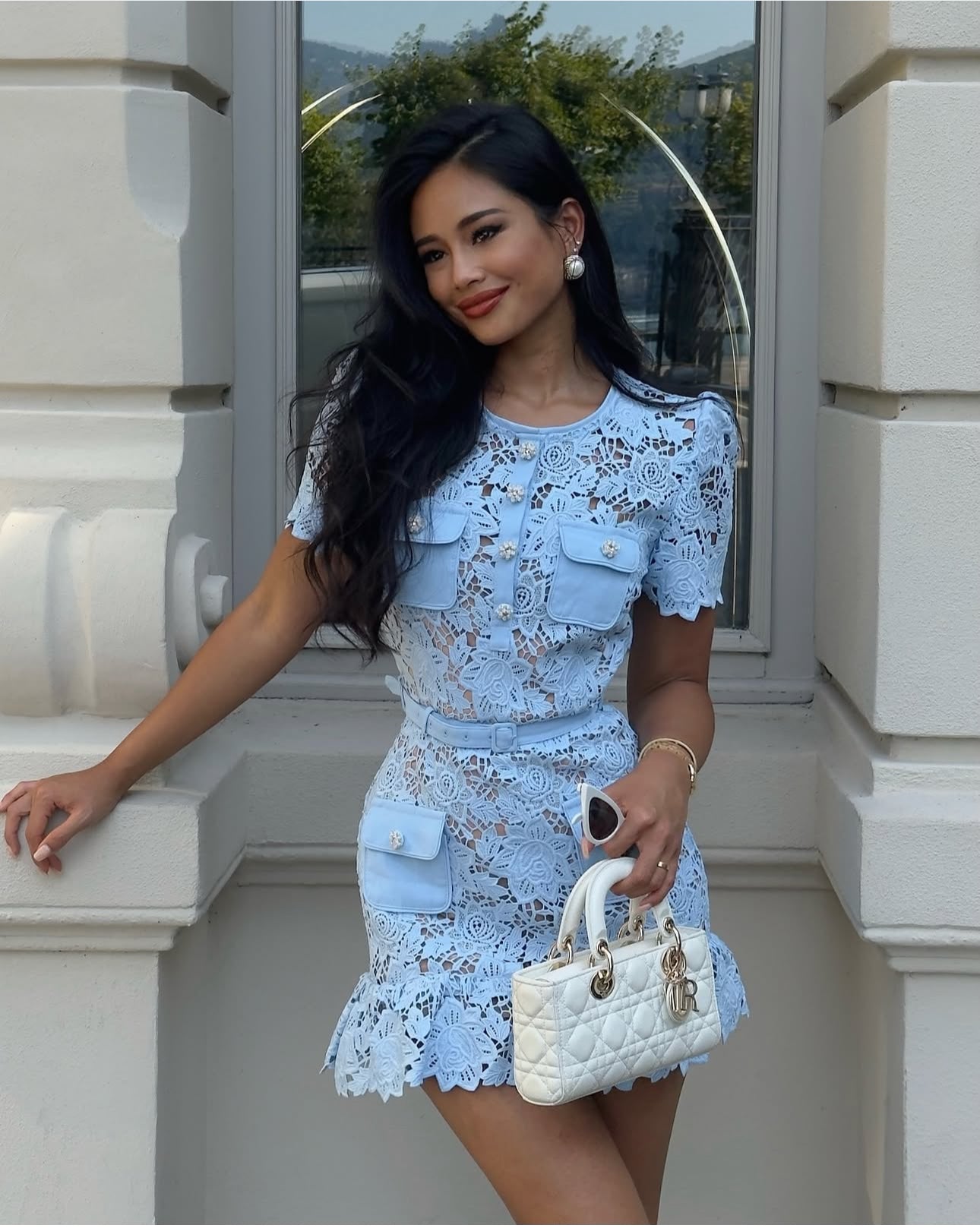Alira | Women’s lace mini dress with waistbelt