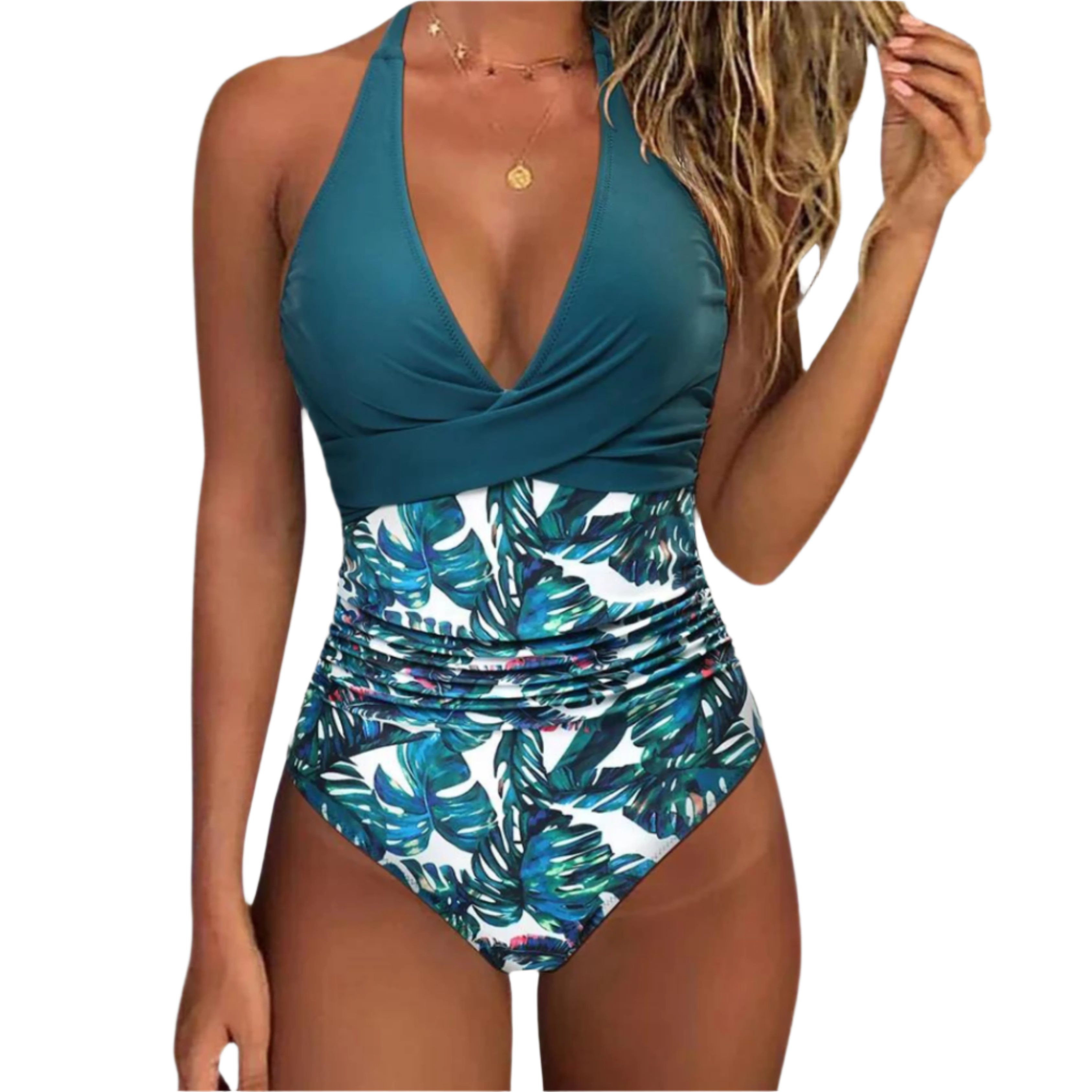 Isla | One-piece swimsuit with v-neck and shaped cups