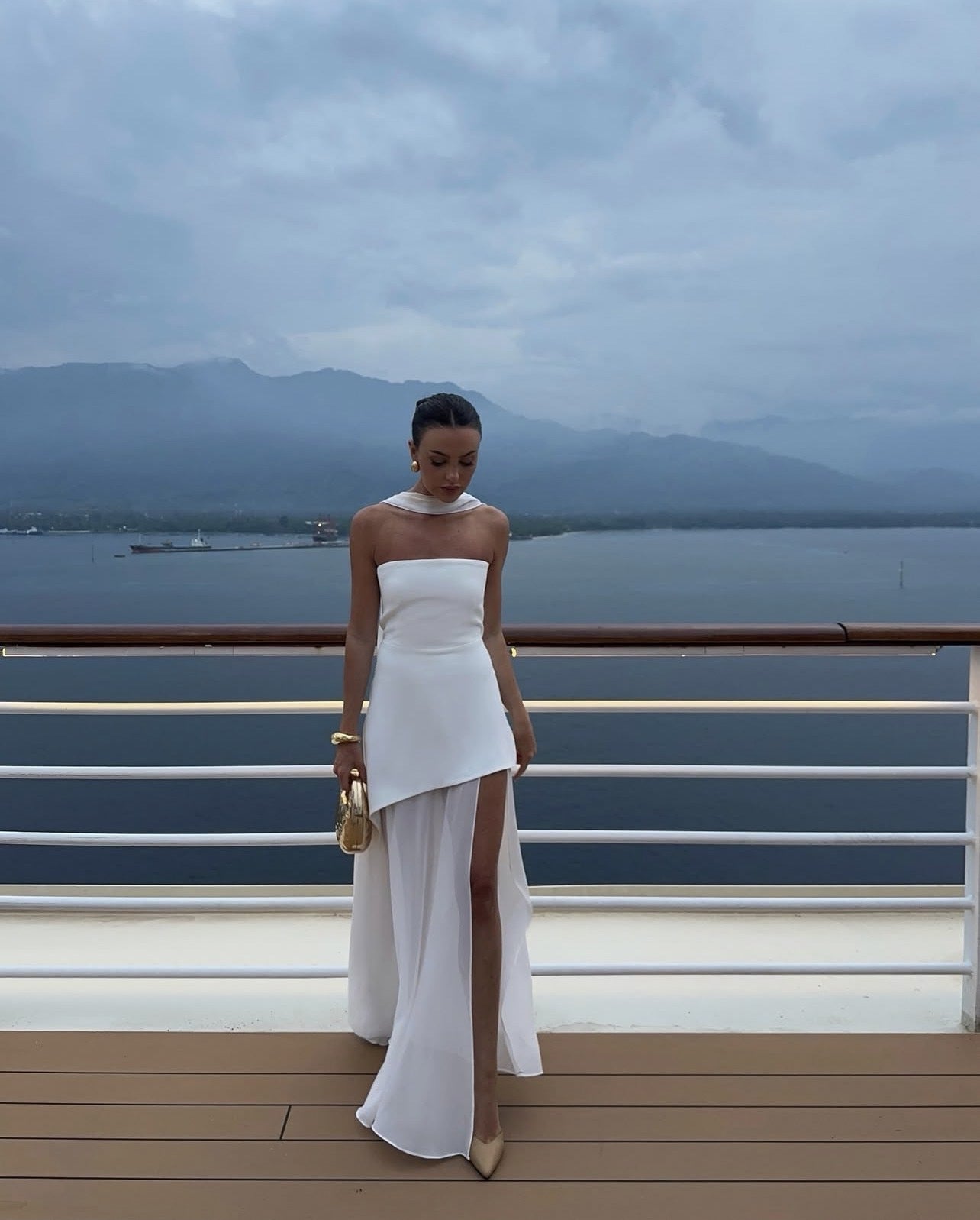 Val | Women’s maxi dress with strapless neckline