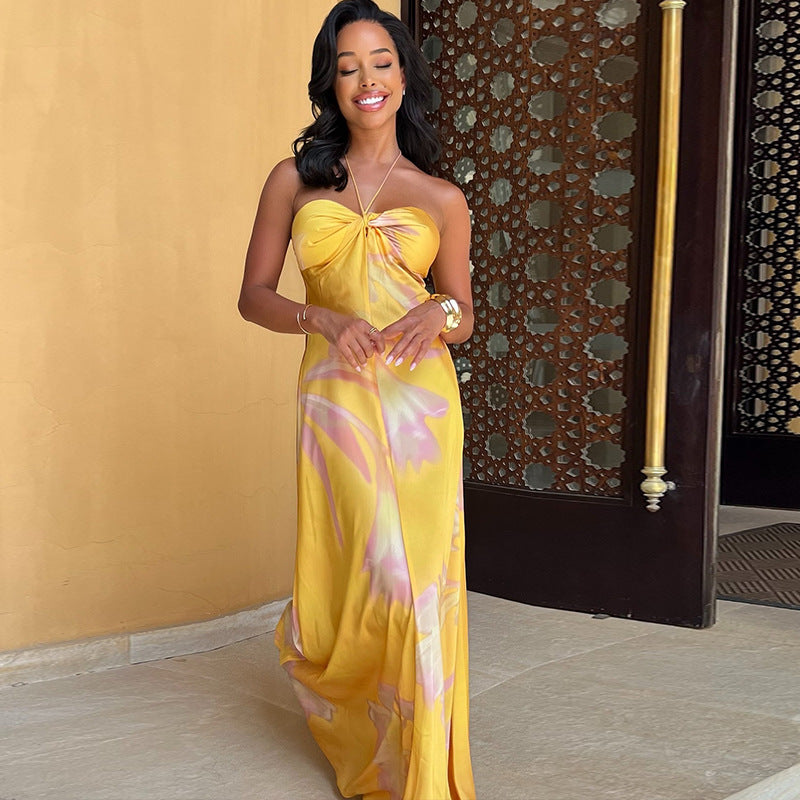 Madi | Women’s flowy maxi dress with elegant drape and full-length silhouette
