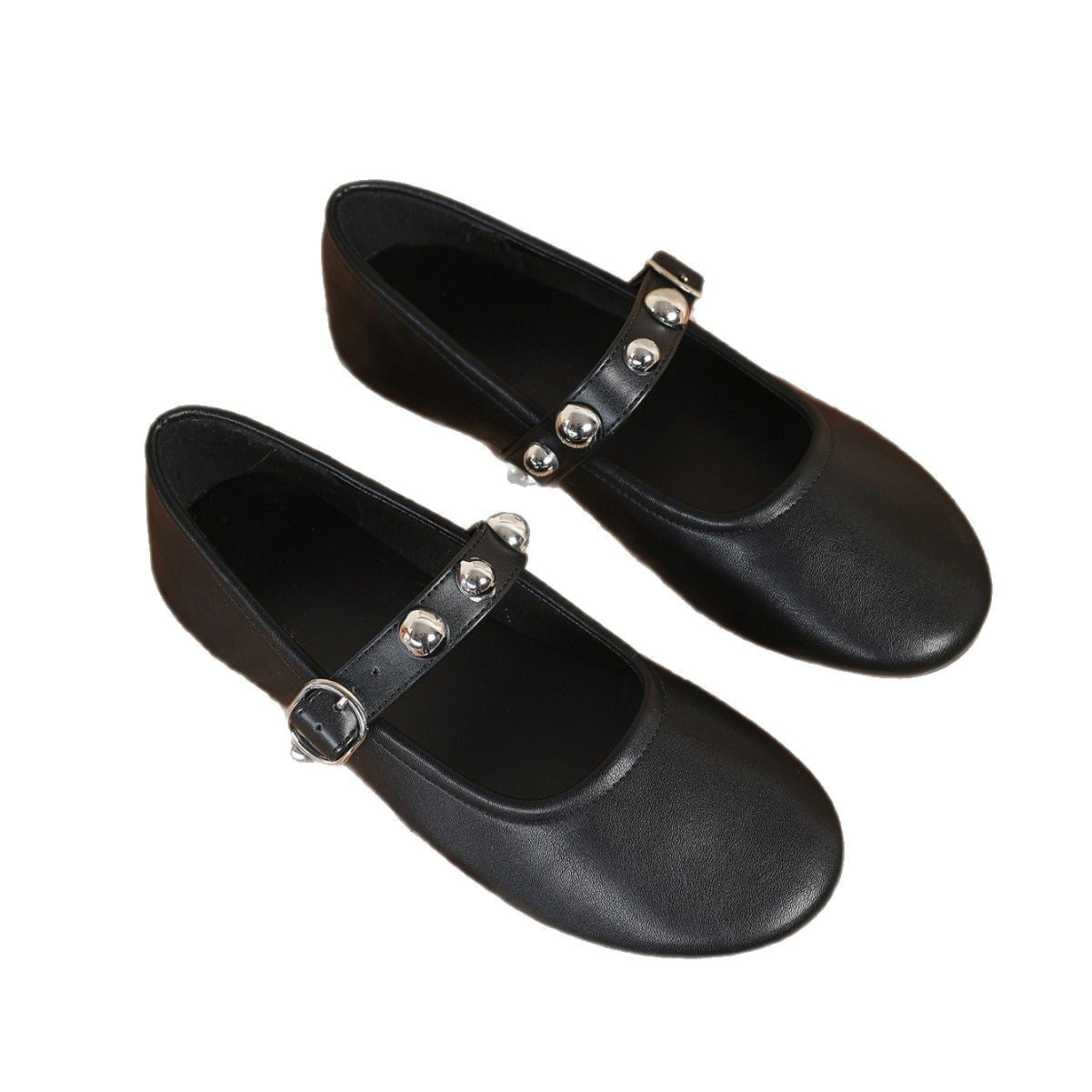 Bea | Women’s ballerina sandals with stud detail and rounded silhouette