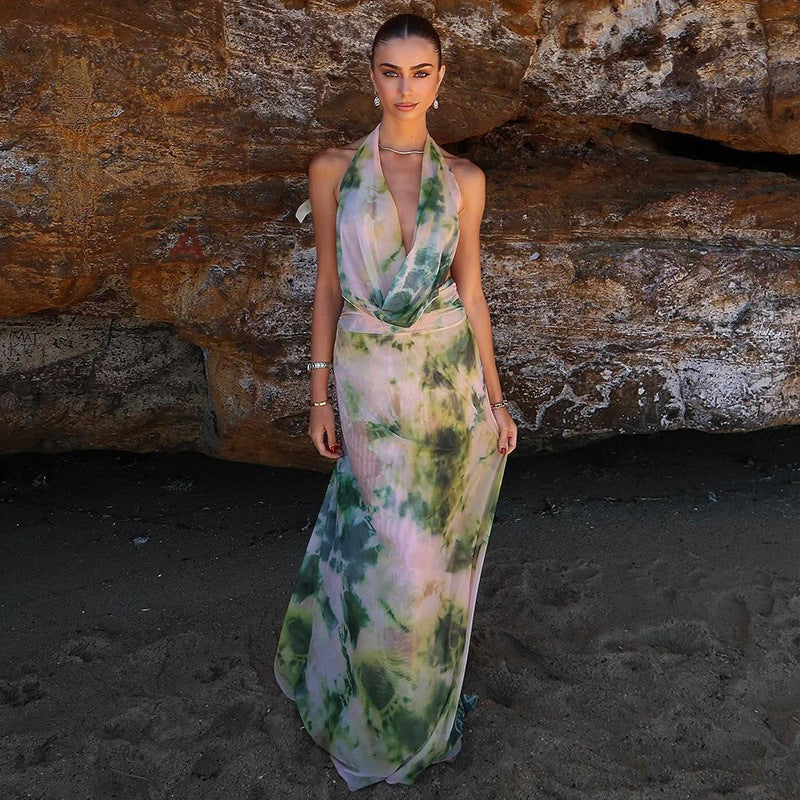 Lyra | Women’s backless halter maxi dress