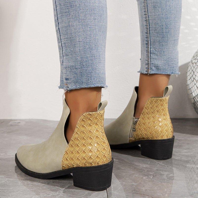 Leslie | Women’s ankle boots with block heel, side zipper and sleek silhouette
