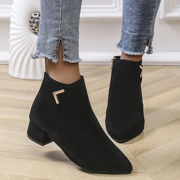 Kim | Women’s ankle boots with pointed toe and block heel