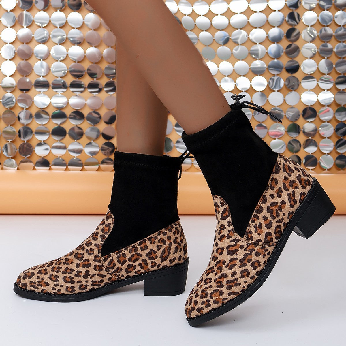 Avelina | Boots with leopard print and block heel