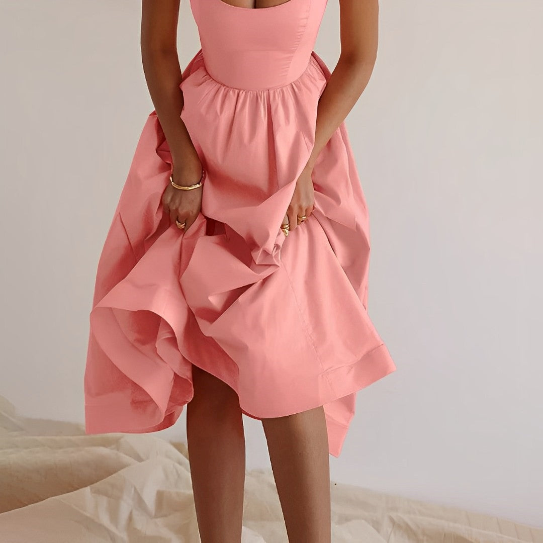 Marie | Women’s summer dress with spaghetti straps and ruched detailing